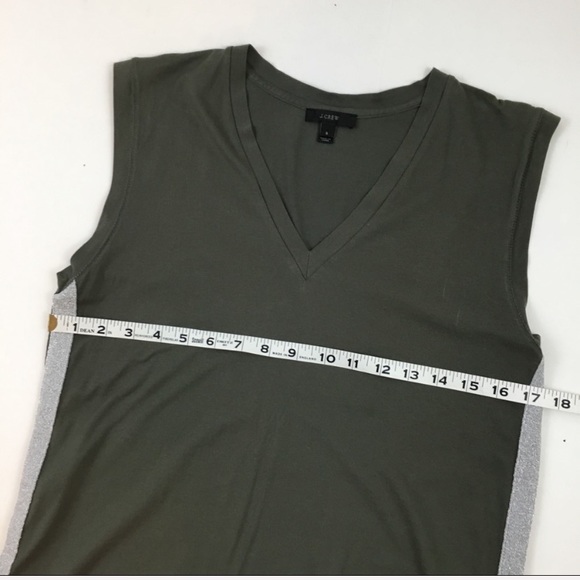✨5 FOR $25✨  J. Crew V-Neck Sparkle Side Stripe Tank Top - Picture 7 of 8